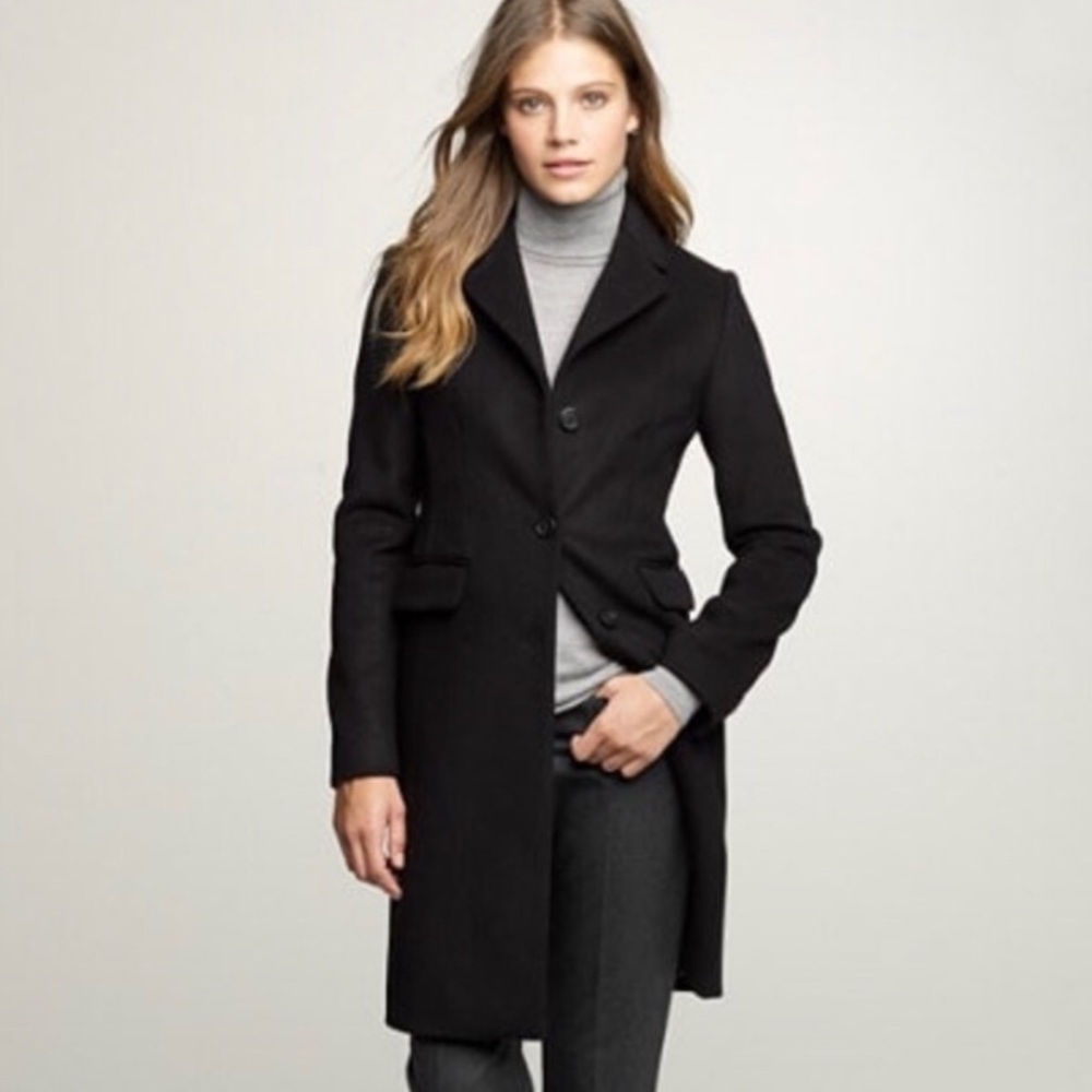 J Crew Wool Cashmere Coat Charcoal Grey 4P